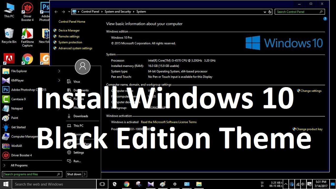 Windows 7 Black Edition 2017
